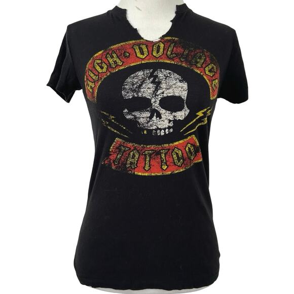High Voltage Tops - High Voltage Tatoo T-shirt Top Kat Von D Grunge Goth Short Sleeve Women Small